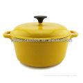 round enamel cast iron casserole